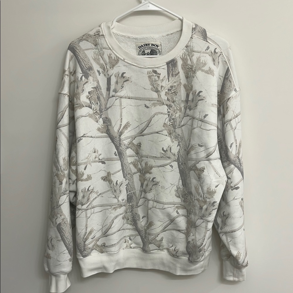 Dairy Boy Woodland Camo Oversized Crewneck